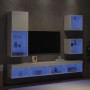 Muebles de TV de pared con LED 5 pzas madera ingeniería blanco de , Muebles TV - Ref: Foro24-3216675, Precio: 210,95 €, Descu...