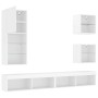 Muebles de TV de pared con LED 5 pzas madera ingeniería blanco de , Muebles TV - Ref: Foro24-3216675, Precio: 210,95 €, Descu...