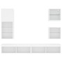 Muebles de TV de pared con LED 5 pzas madera ingeniería blanco de , Muebles TV - Ref: Foro24-3216675, Precio: 210,95 €, Descu...