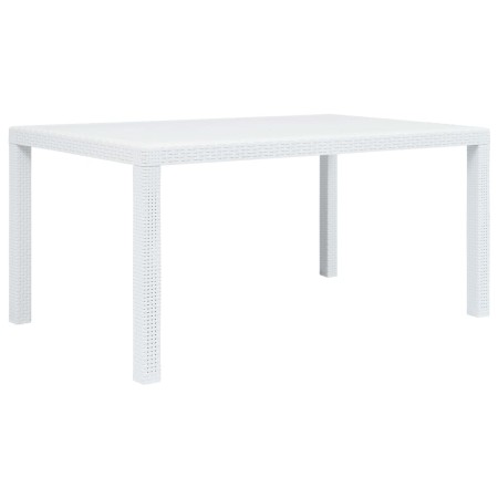 Mesa de jardín plástico aspecto de ratán blanco 150x90x72 cm de vidaXL, Mesas de jardín - Ref: Foro24-45604, Precio: 170,05 €...