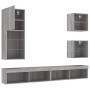 Muebles TV pared con LED 5 pzas madera ingeniería gris Sonoma de , Muebles TV - Ref: Foro24-3216680, Precio: 198,91 €, Descue...