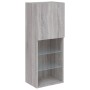 TV wall unit with LED lights, 5 pieces, engineered wood, Sonoma gray. by , TV Furniture - Ref: Foro24-3216680, Price: 198,91 ...