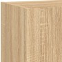 TV wall unit with LED lights, 5 pieces, engineered wood in Sonoma oak. by , TV Furniture - Ref: Foro24-3216677, Price: 193,71...