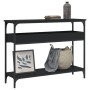 Mesa consola con estante madera ingeniería negra 100x29x75 cm de , Mesas auxiliares - Ref: Foro24-837717, Precio: 56,99 €, De...