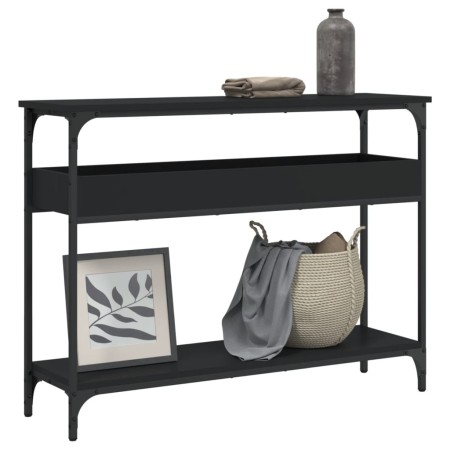 Console table with black engineered wood shelf 100x29x75 cm by , Side tables - Ref: Foro24-837717, Price: 56,86 €, Discount: %