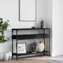 Mesa consola con estante madera ingeniería negra 100x29x75 cm de , Mesas auxiliares - Ref: Foro24-837717, Precio: 56,99 €, De...