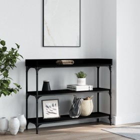 Mesa consola con estantes negro 100x30x80 cm de , Mesas auxiliares - Ref: Foro24-837807, Precio: 53,99 €, Descuento: %