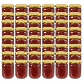 Glass jam jars with gold lid 48 units 230 ml by vidaXL, honey jars - Ref: Foro24-50802, Price: 71,72 €, Discount: %