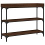 Console table with brown oak shelves 100x30x80 cm by , Side tables - Ref: Foro24-837811, Price: 48,99 €, Discount: %