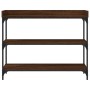 Mesa consola con estantes roble marrón 100x30x80 cm de , Mesas auxiliares - Ref: Foro24-837811, Precio: 47,20 €, Descuento: %