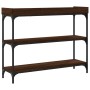 Console table with brown oak shelves 100x30x80 cm by , Side tables - Ref: Foro24-837811, Price: 48,99 €, Discount: %