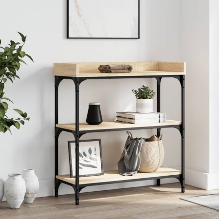 Console table with Sonoma oak shelves 75x30x80 cm by , Side tables - Ref: Foro24-837813, Price: 46,57 €, Discount: %