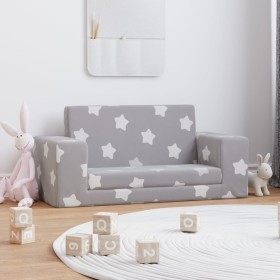 Two-seater light gray plush children's sofa with stars by , Baby and Toddler Furniture - Ref: Foro24-357028, Price: 51,99 €, ...