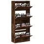 Schuhschrank mit 4 klappbaren Schubladen Räuchereiche 80x34x187,5cm von , Schuhregale und Schuhorganisatoren - Ref: Foro24-32...