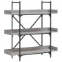 Bookcase with 3 shelves in Sonoma grey wood, 100x33x108.5 cm by , Bookcases and shelves - Ref: Foro24-837690, Price: 63,83 €,...