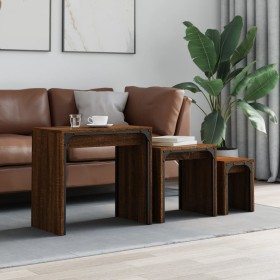 Stackable coffee tables 3 pieces engineered wood oak brown by , Coffee table - Ref: Foro24-837826, Price: 47,57 €, Discount: %