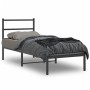 Bed frame with black metal headboard 75x190 cm by , Beds and slatted bases - Ref: Foro24-355355, Price: 61,44 €, Discount: %