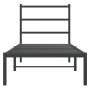 Bed frame with black metal headboard 75x190 cm by , Beds and slatted bases - Ref: Foro24-355355, Price: 61,44 €, Discount: %