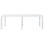 Mesa de jardín aspecto de ratán plástico blanca 220x90x72 cm de vidaXL, Mesas de jardín - Ref: Foro24-45607, Precio: 208,12 €...