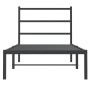 Bed frame with black metal headboard 90x190 cm by , Beds and slatted bases - Ref: Foro24-355357, Price: 61,14 €, Discount: %