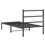 Bed frame with black metal headboard 90x190 cm by , Beds and slatted bases - Ref: Foro24-355357, Price: 61,14 €, Discount: %