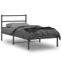 Bed frame with black metal headboard 100x200 cm by , Beds and slatted bases - Ref: Foro24-355360, Price: 64,24 €, Discount: %