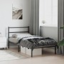 Bed frame with black metal headboard 100x200 cm by , Beds and slatted bases - Ref: Foro24-355360, Price: 64,24 €, Discount: %