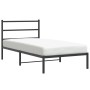 Bed frame with black metal headboard 100x200 cm by , Beds and slatted bases - Ref: Foro24-355360, Price: 64,24 €, Discount: %