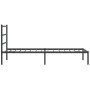 Bed frame with black metal headboard 100x200 cm by , Beds and slatted bases - Ref: Foro24-355360, Price: 64,24 €, Discount: %