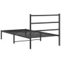 Bed frame with black metal headboard 100x200 cm by , Beds and slatted bases - Ref: Foro24-355360, Price: 64,24 €, Discount: %