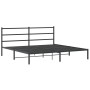 Bed frame with black metal headboard 180x200 cm by , Beds and slatted bases - Ref: Foro24-355369, Price: 102,68 €, Discount: %