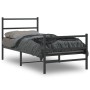 Bed frame with headboard and black metal footboard 90x200 cm by , Beds and slatted bases - Ref: Foro24-355376, Price: 78,03 €...