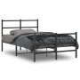 Bed frame with headboard and black metal footboard 120x200cm by , Beds and slatted bases - Ref: Foro24-355381, Price: 94,25 €...