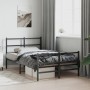 Bed frame with headboard and black metal footboard 120x200cm by , Beds and slatted bases - Ref: Foro24-355381, Price: 94,25 €...