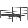 Bed frame with headboard and black metal footboard 120x200cm by , Beds and slatted bases - Ref: Foro24-355381, Price: 94,25 €...