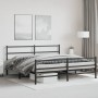 Estructura de cama con cabecero y estribo metal negro 183x213cm de , Camas y somieres - Ref: Foro24-355388, Precio: 110,58 €,...