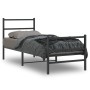 Bed frame with headboard and black metal footboard 80x200 cm by , Beds and slatted bases - Ref: Foro24-355374, Price: 62,99 €...