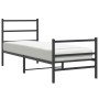 Bed frame with headboard and black metal footboard 80x200 cm by , Beds and slatted bases - Ref: Foro24-355374, Price: 62,99 €...