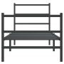 Bed frame with headboard and black metal footboard 80x200 cm by , Beds and slatted bases - Ref: Foro24-355374, Price: 61,53 €...