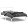 Estructura de cama de metal con cabecero blanca 120x190 cm de , Camas y somieres - Ref: Foro24-355411, Precio: 82,03 €, Descu...