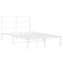 Estructura de cama de metal con cabecero blanca 120x190 cm de , Camas y somieres - Ref: Foro24-355411, Precio: 82,03 €, Descu...