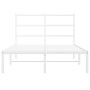 Estructura de cama de metal con cabecero blanca 120x190 cm de , Camas y somieres - Ref: Foro24-355411, Precio: 82,03 €, Descu...