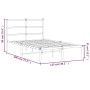 Estructura de cama de metal con cabecero blanca 120x190 cm de , Camas y somieres - Ref: Foro24-355411, Precio: 82,03 €, Descu...