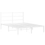 Metal bed frame with white headboard 135x190 cm by , Beds and slatted bases - Ref: Foro24-355413, Price: 86,36 €, Discount: %