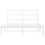 Estructura de cama de metal con cabecero blanca 135x190 cm de , Camas y somieres - Ref: Foro24-355413, Precio: 88,99 €, Descu...