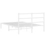 Estructura de cama de metal con cabecero blanca 135x190 cm de , Camas y somieres - Ref: Foro24-355413, Precio: 88,99 €, Descu...