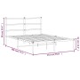 Estructura de cama de metal con cabecero blanca 135x190 cm de , Camas y somieres - Ref: Foro24-355413, Precio: 88,99 €, Descu...