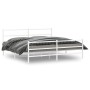 Estructura cama metal con cabecero y estribo blanco 200x200 cm de , Camas y somieres - Ref: Foro24-355439, Precio: 116,68 €, ...