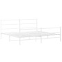 Estructura cama metal con cabecero y estribo blanco 200x200 cm de , Camas y somieres - Ref: Foro24-355439, Precio: 116,68 €, ...