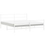 Estructura cama metal con cabecero y estribo blanco 200x200 cm de , Camas y somieres - Ref: Foro24-355439, Precio: 116,68 €, ...